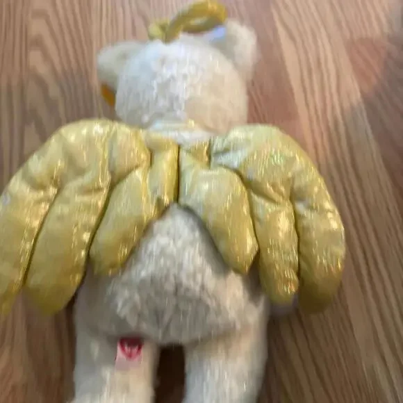 Ty Beanie Buddy Halo II The Angel Bear Large 14" White Sparkle Gold Wings - Picture 4 of 6